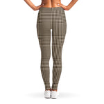 Brown And Beige Glen Plaid Print Women's Leggings