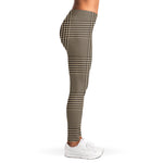 Brown And Beige Glen Plaid Print Women's Leggings
