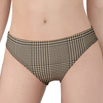 Brown And Beige Glen Plaid Print Women's Panties