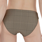 Brown And Beige Glen Plaid Print Women's Panties