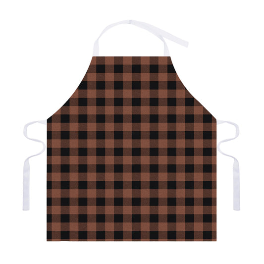 Brown And Black Buffalo Check Print Adjustable Apron