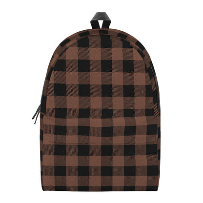 Brown And Black Buffalo Check Print Backpack