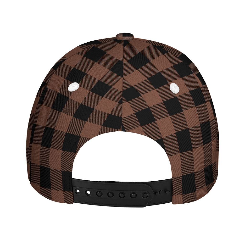 Brown And Black Buffalo Check Print Baseball Cap