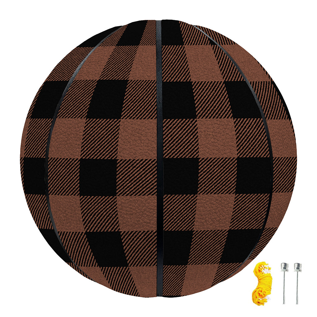 Brown And Black Buffalo Check Print Basketball