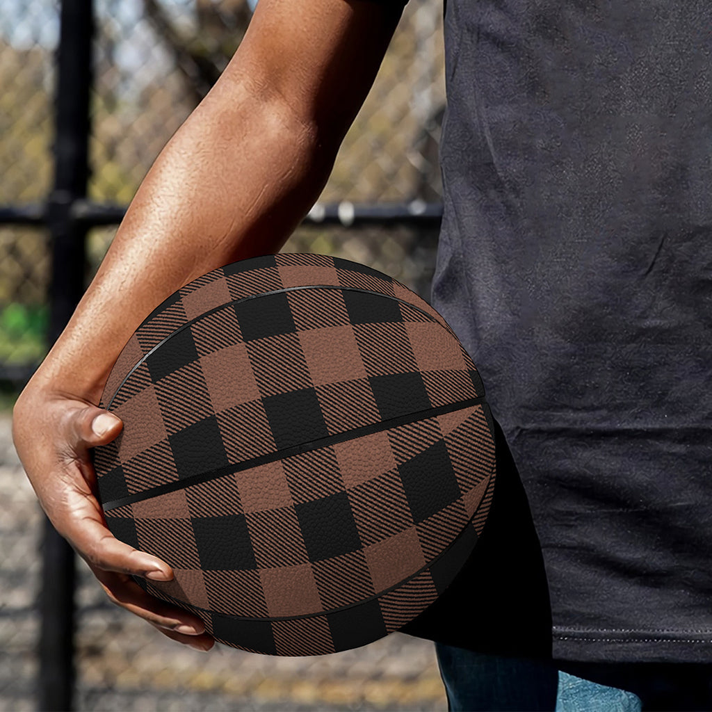 Brown And Black Buffalo Check Print Basketball