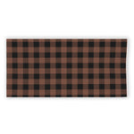 Brown And Black Buffalo Check Print Beach Towel