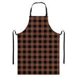 Brown And Black Buffalo Check Print Bib Apron With Pocket