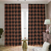 Brown And Black Buffalo Check Print Blackout Pencil Pleat Curtains