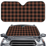 Brown And Black Buffalo Check Print Car Windshield Sun Shade