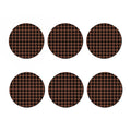 Brown And Black Buffalo Check Print Coaster Set