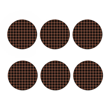 Brown And Black Buffalo Check Print Coaster Set