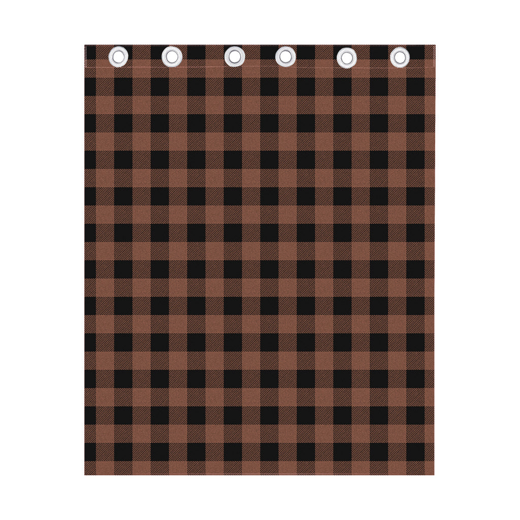 Brown And Black Buffalo Check Print Curtain