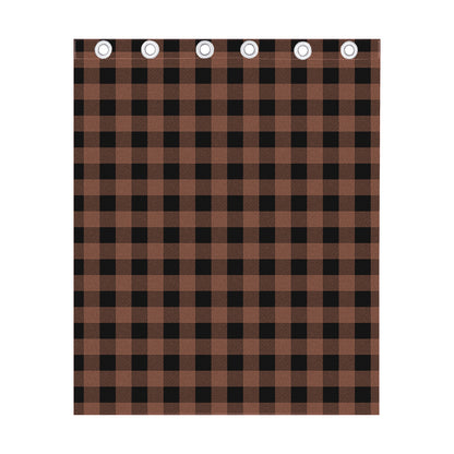 Brown And Black Buffalo Check Print Curtain
