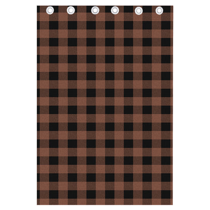Brown And Black Buffalo Check Print Curtain