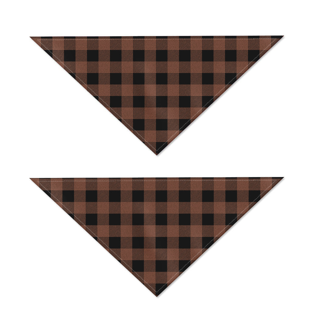 Brown And Black Buffalo Check Print Dog Bandana