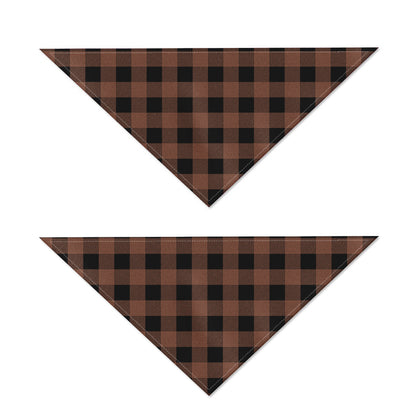 Brown And Black Buffalo Check Print Dog Bandana