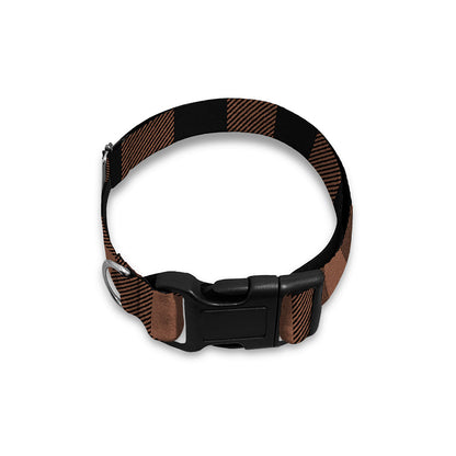 Brown And Black Buffalo Check Print Dog Collar