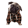 Brown And Black Buffalo Check Print Dog Zip Up Hoodie