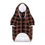 Brown And Black Buffalo Check Print Dog Zip Up Hoodie