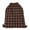 Brown And Black Buffalo Check Print Drawstring Bag
