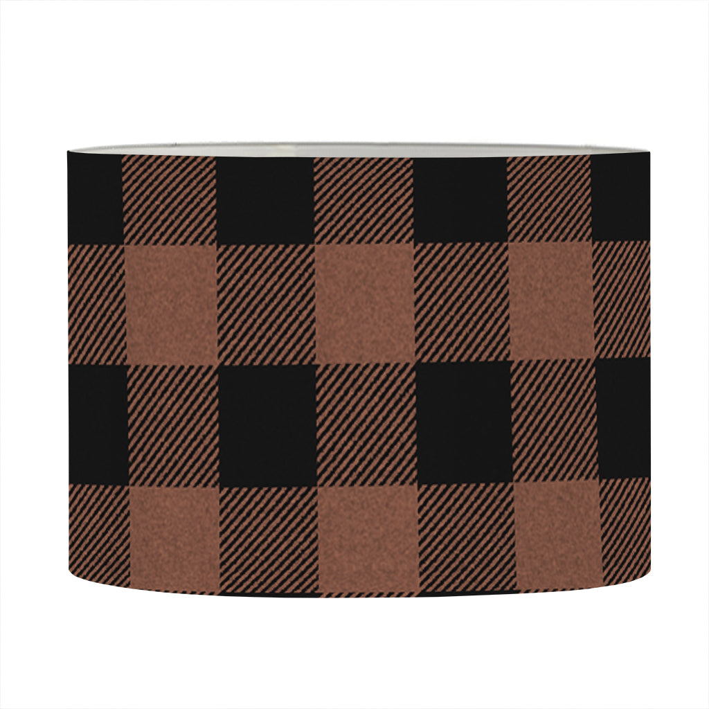 Brown And Black Buffalo Check Print Drum Lamp Shade