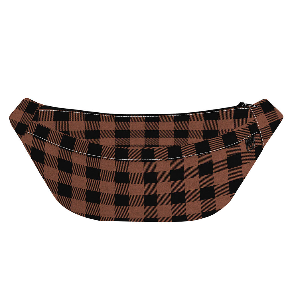 Brown And Black Buffalo Check Print Fanny Pack