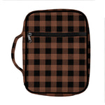 Brown And Black Buffalo Check Print Front Pocket Bible Bag