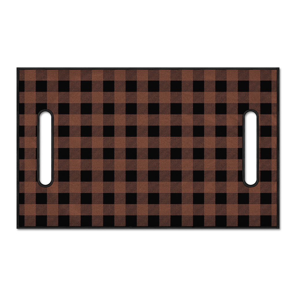 Brown And Black Buffalo Check Print Golf Cart Seat Cover