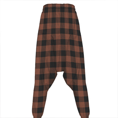 Brown And Black Buffalo Check Print Hammer Pants