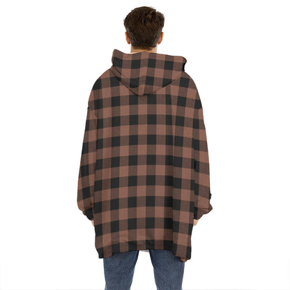 Brown And Black Buffalo Check Print Hoodie Blanket