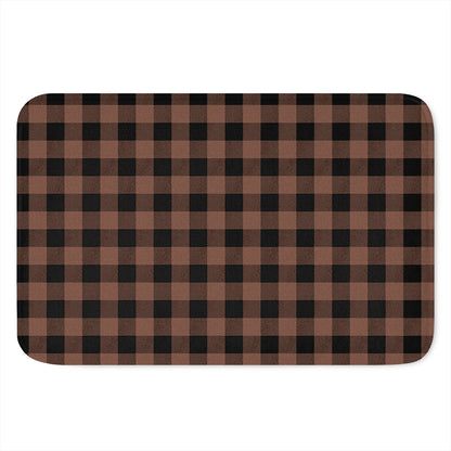 Brown And Black Buffalo Check Print Indoor Door Mat