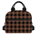 Brown And Black Buffalo Check Print Insulated Lunch Bag