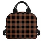 Brown And Black Buffalo Check Print Insulated Lunch Bag