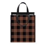 Brown And Black Buffalo Check Print Insulated Lunch Tote