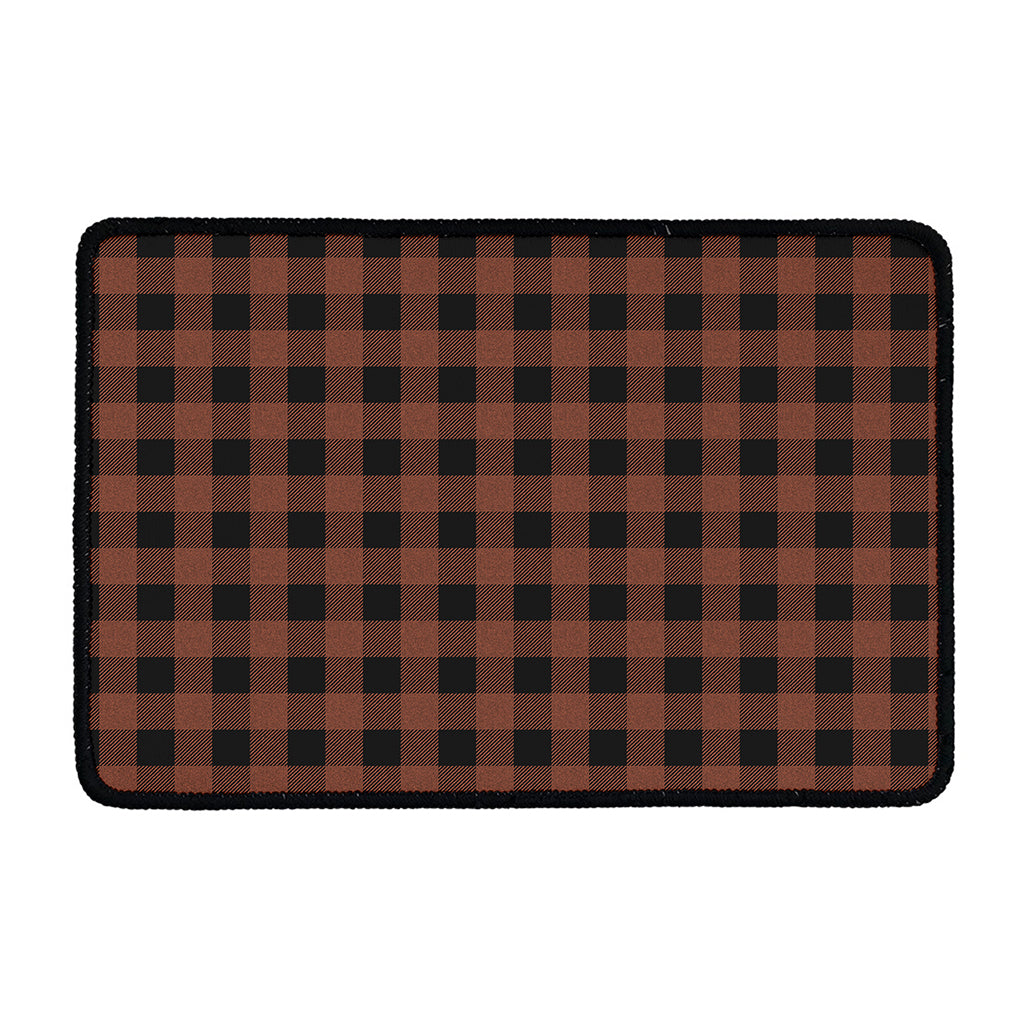 Brown And Black Buffalo Check Print Kitchen Mat
