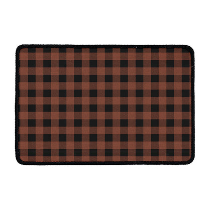 Brown And Black Buffalo Check Print Kitchen Mat
