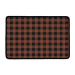 Brown And Black Buffalo Check Print Kitchen Mat