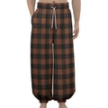 Brown And Black Buffalo Check Print Lantern Pants