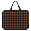 Brown And Black Buffalo Check Print Laptop Sleeve With Handle