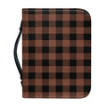 Brown And Black Buffalo Check Print Leather Bible Cover