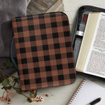 Brown And Black Buffalo Check Print Leather Bible Cover