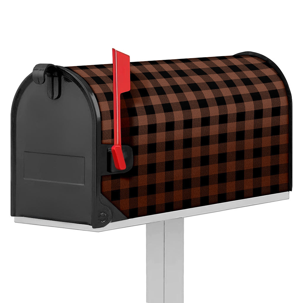 Brown And Black Buffalo Check Print Mailbox Cover