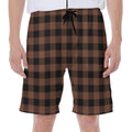 Brown And Black Buffalo Check Print Men's Beach Shorts