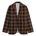 Brown And Black Buffalo Check Print Men's Blazer