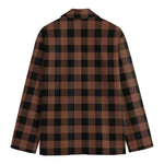 Brown And Black Buffalo Check Print Men's Blazer