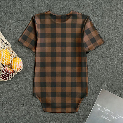 Brown And Black Buffalo Check Print Men's Bodysuit
