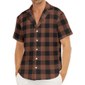 Brown And Black Buffalo Check Print Men's Deep V-Neck Shirt