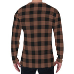 Brown And Black Buffalo Check Print Men's Long Sleeve T-Shirt