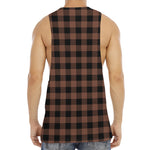 Brown And Black Buffalo Check Print Men's Muscle Tank Top