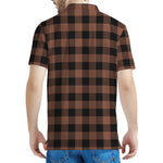 Brown And Black Buffalo Check Print Men's Polo Shirt